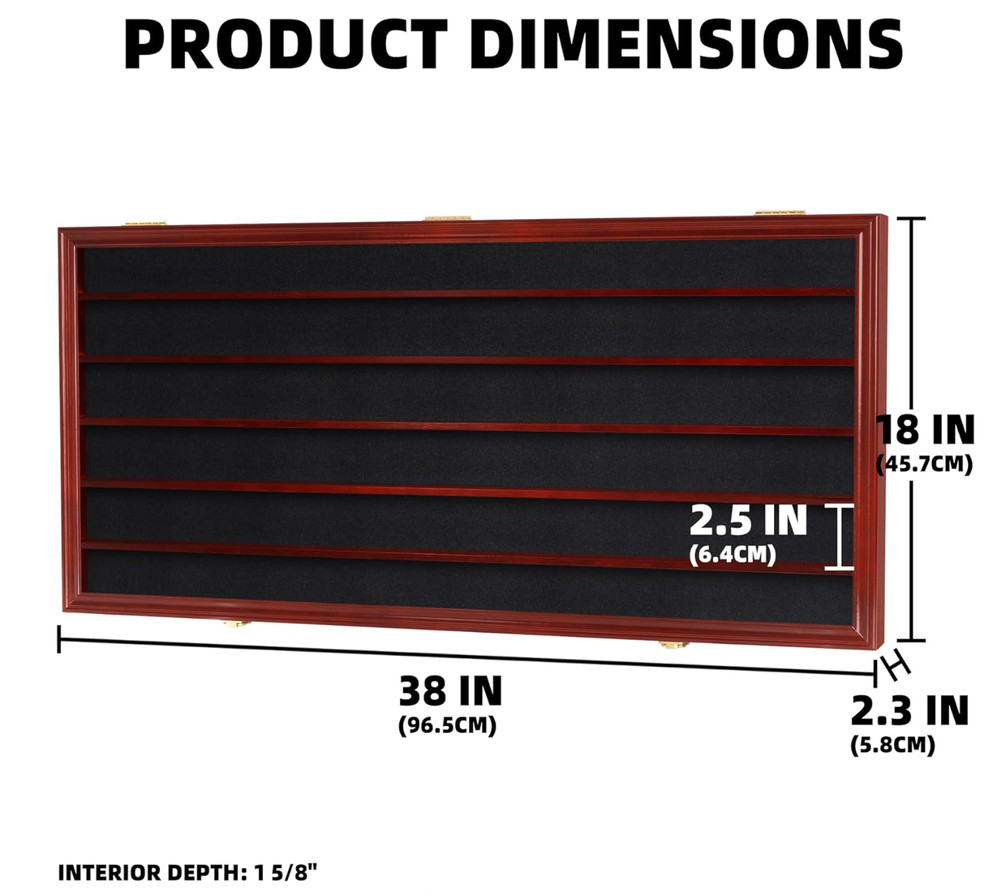 HO Scale Model Train Display Case Lockable Collection Shelf Cabinet Mahogany
