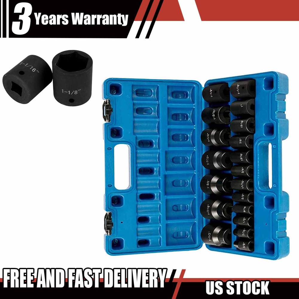 19 Pcs Damaged Bolt Remover Easy Out Stripped Bolt Extractor Impact Socket Set