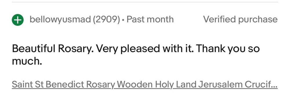 Saint St Benedict Rosary Wooden Holy Land Jerusalem Crucifix Cross Prayer Beads