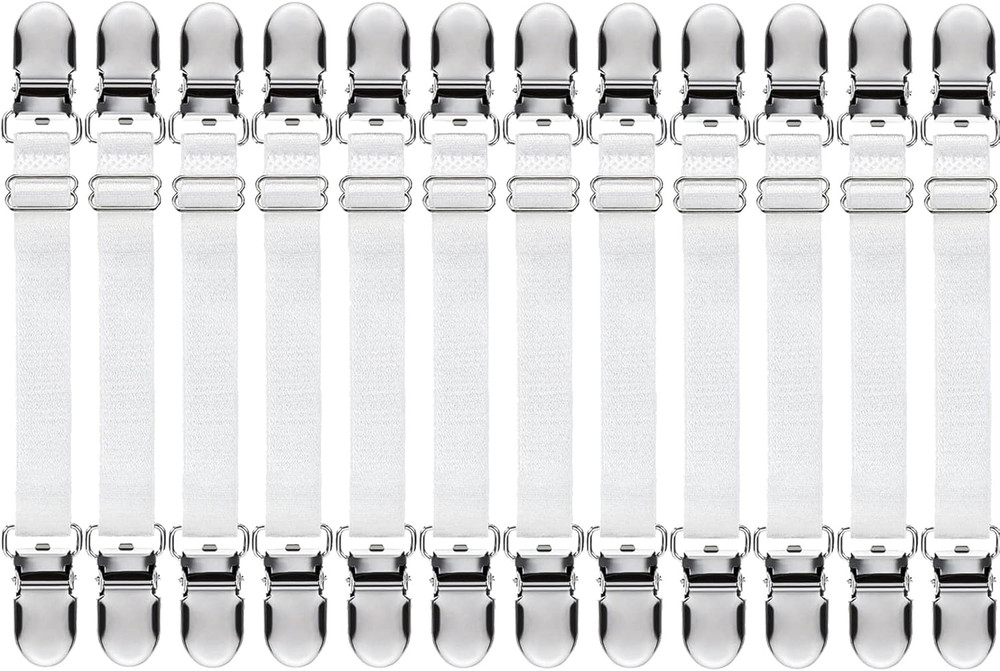 12 Pcs Bed Sheet Clips Straps Sheet Corner Straps Holder Adjustable Mattress Cli