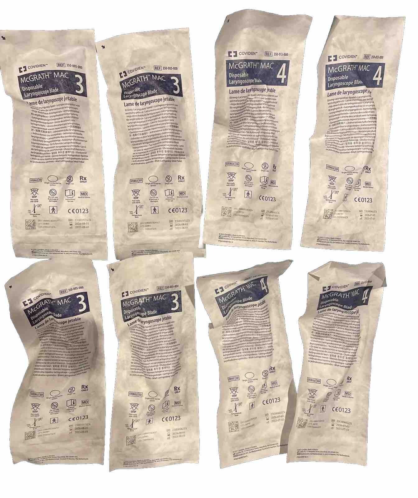 McGrath Laryngoscope MAC # 3 & 4 Disposable Blade (8 pack) (expires 2026)
