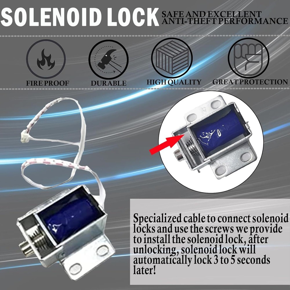 Gun Safe Lock Replacement with Solenoid Lock High Security Chrome Digital Keypad