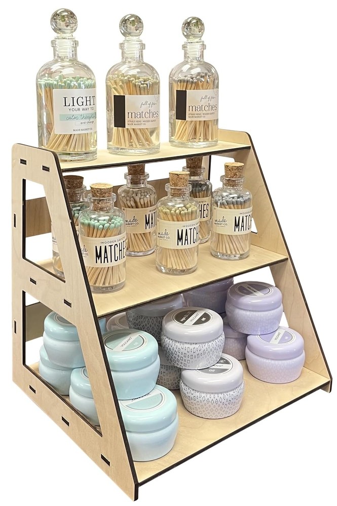 TORCHED 3-Tier Retail Table Display Stand | Versatile Showcase |Retail Table Top