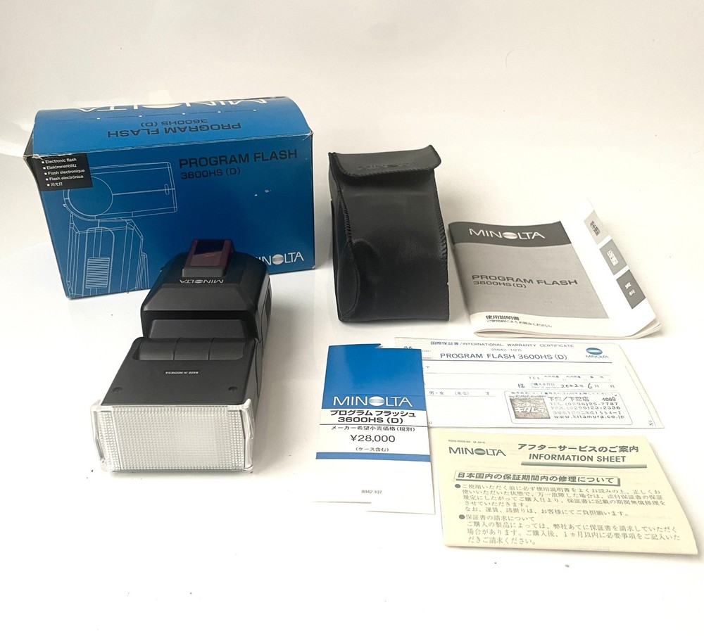 Minolta Program Flash 3600HS (D) Shoe Mount Camera Flash with Box, Case, Manual