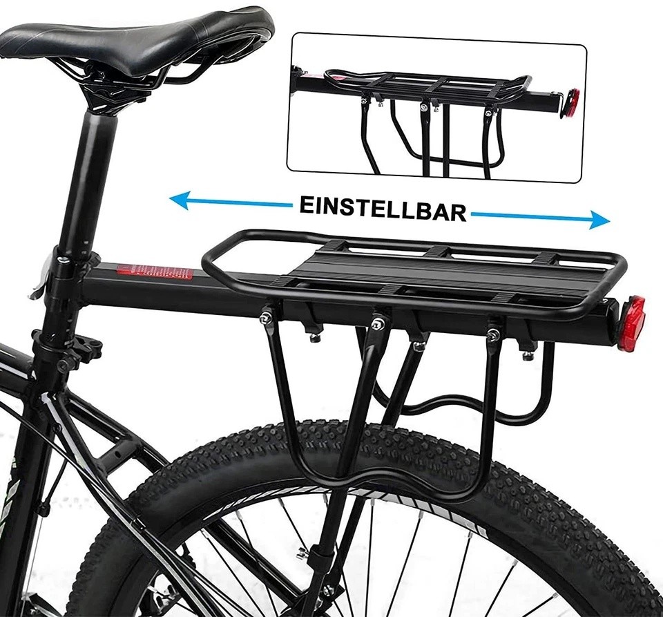 Rear Bike Rack Cargo Rack Alloy Luggage Carrier Bicycle 110 Lbs Capacity Holder