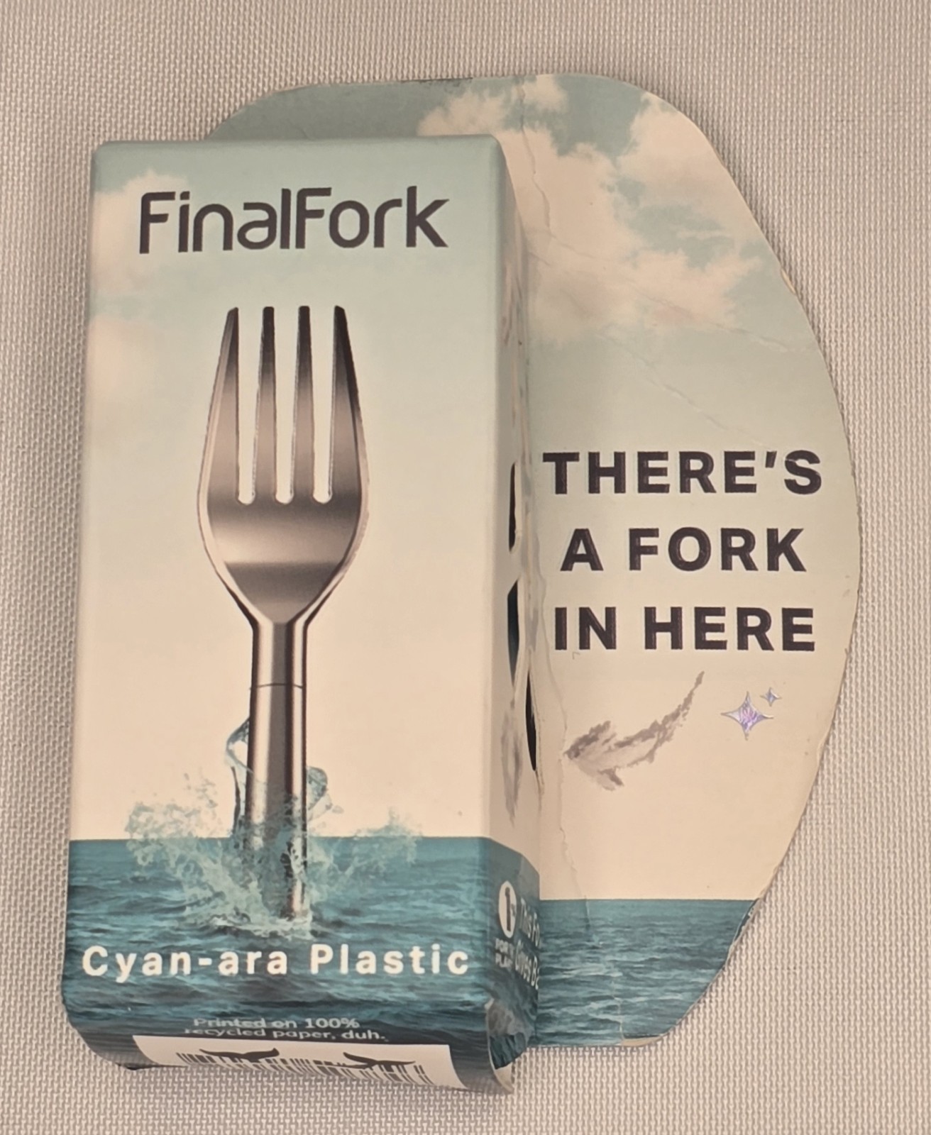 Final Fork Stainless Steel Collapsible Cyan-ara Plastic Case, Silver Fork