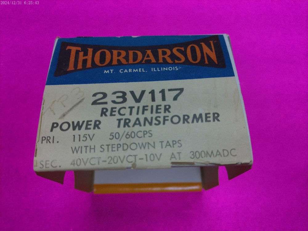 POWER RECTIFIER TRANSFORMER 115V STEPDOWN TAPS SEC 40VCT/20VCT/10V @ 300MADC NOS