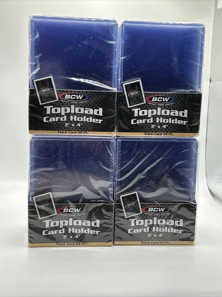 BCW 3X4 Thick Card Toploaders 4 Packs of 25 per pack for up to 59pt Point Cards