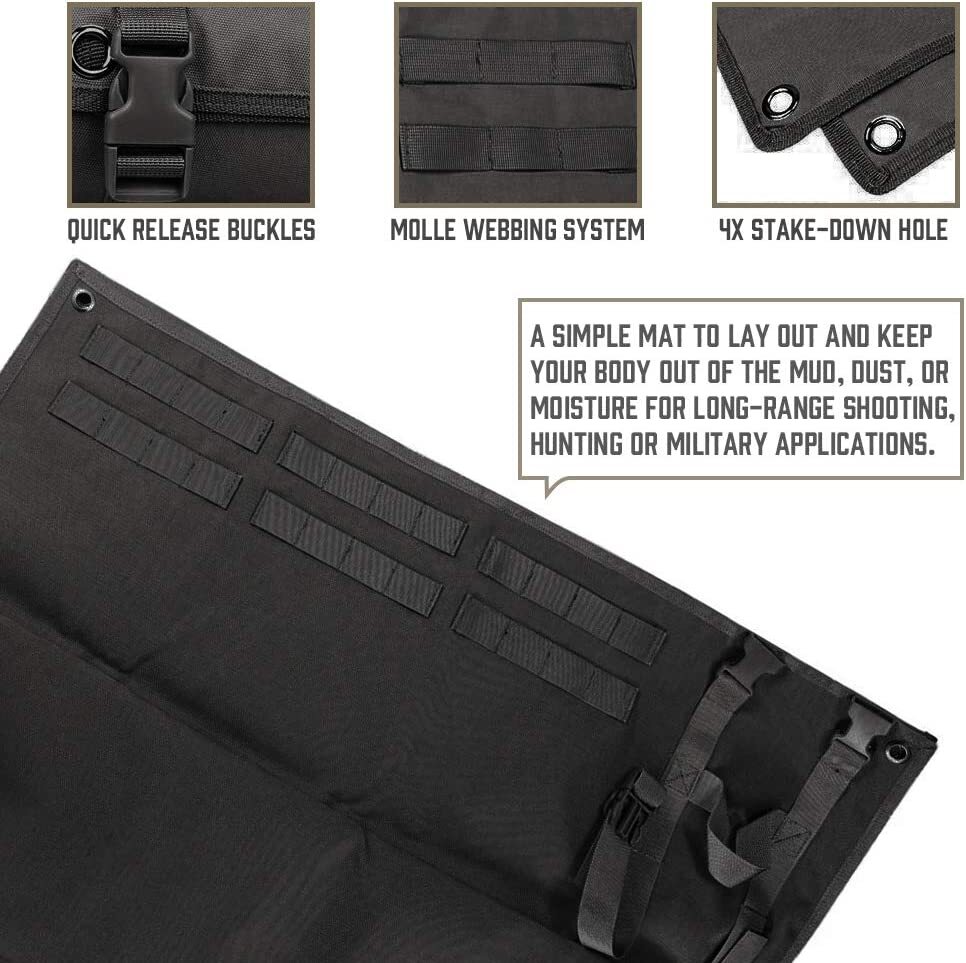 Tactical Shooting Mat Molle Non-Padded Shooting Mat Prone Roll-up Shooter Mats