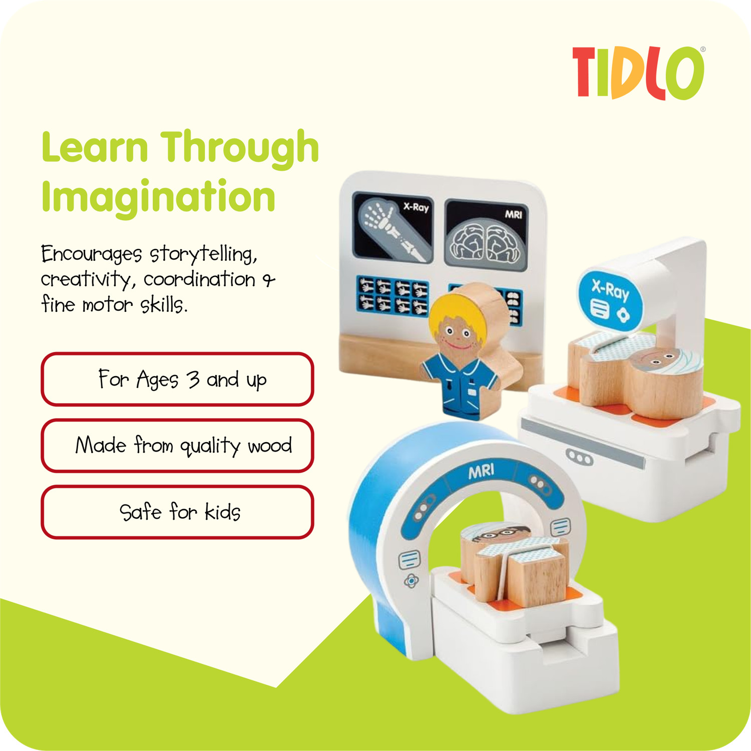Tidlo Wooden Hospital Playset