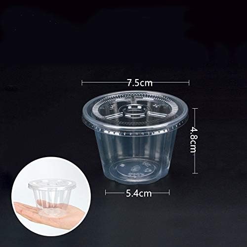 50PcS 150ml PE material plastic cup with lid pudding yogurt sauce sampling ca...