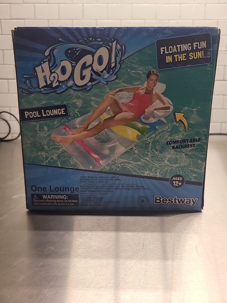 H2O Go! Lounge Pool Float Raft Back Head & Arm Rest