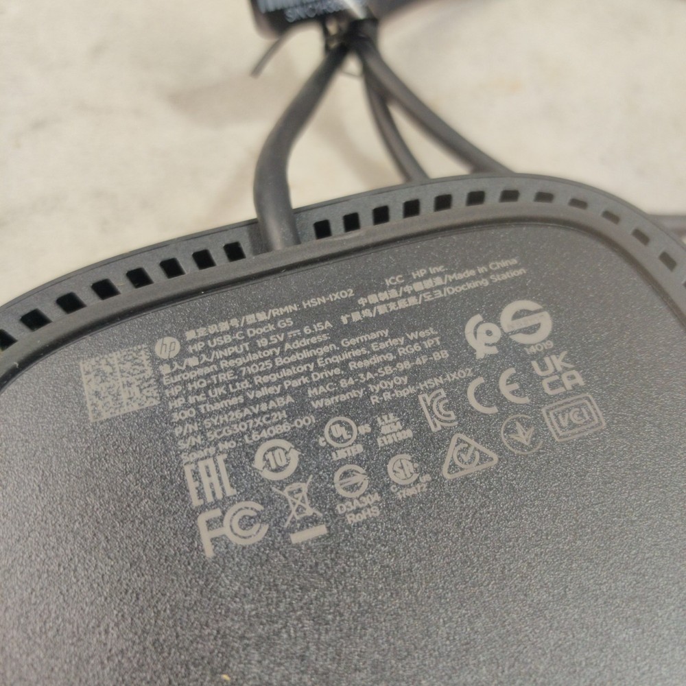 HP USB-C G5 Dock Universal Docking Station NO AC ADAPTER