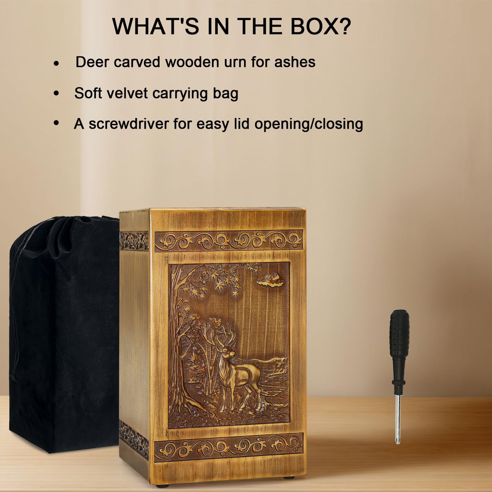 Wooden Cremation Urns for Human Ashes Adult Male Female X-Large, Nostalgia