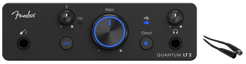 Fender Quantum LT 2 USB-C 2x2 Bus-Powered Recording Interface+XLR Cable