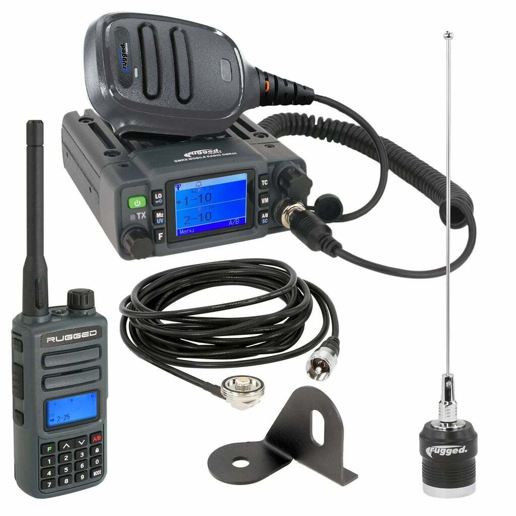 Jeep Radio Kit GMR25 Waterproof GMRS Mobile Radio and GMR2 Handheld W/ Antenna