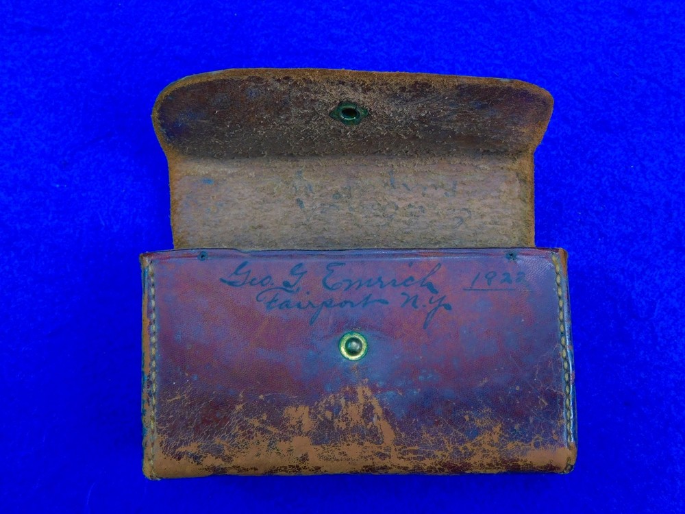Antique US 1922 Dated Leather Ammo Pouch Holder Case