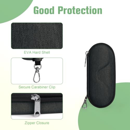 Bukere Sunglasses Case, Shockproof Glasses Case with Secure Strap & Negro -