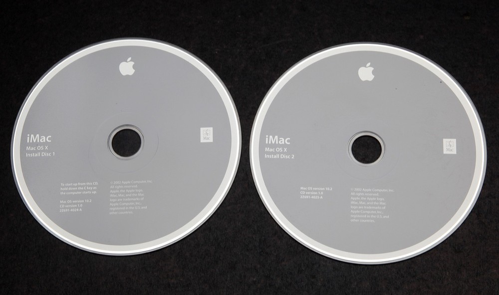 Apple iMac Mac OS X Install Disc 1 & 2 Version 10.2 - 2002