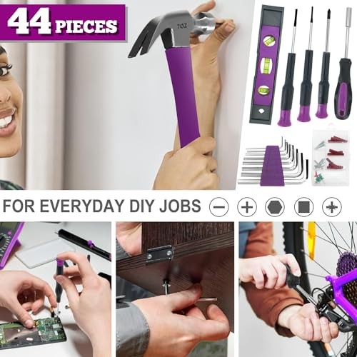 44PCS 4V Cordless Screwdriver Tool Kit Set Pink Color Tools Lady Tools Kit