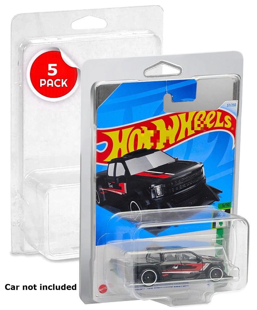 5Pack Clear Protector Case Plastic Display For Hot Wheels & Matchbox Basic Cars