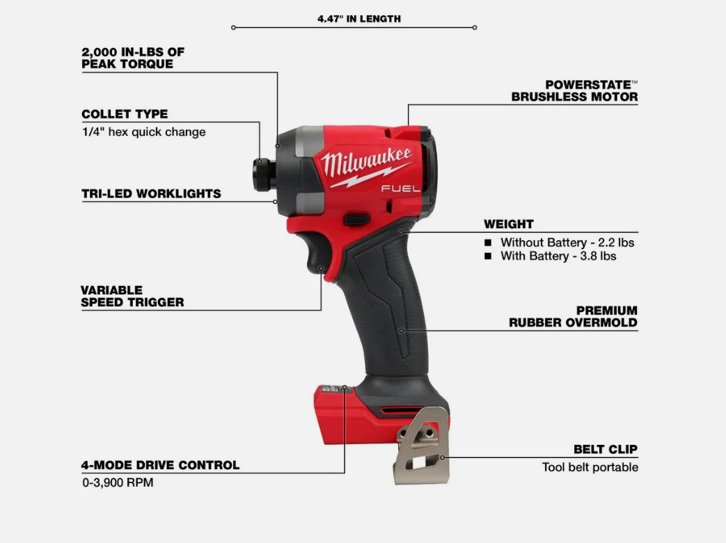 Milwaukee 3697-25 M18 FUEL 18V 5 Tool Cordless Brushless Li-Ion Combo Kit