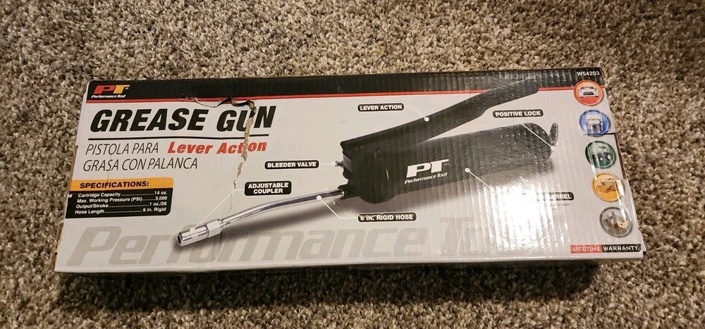 Performance Tool grease gun lever action