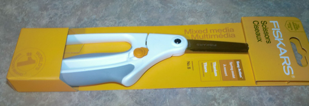 Fiskars 8 Inches Softouch Spring Action Scissors - Titanium Nitride Coating