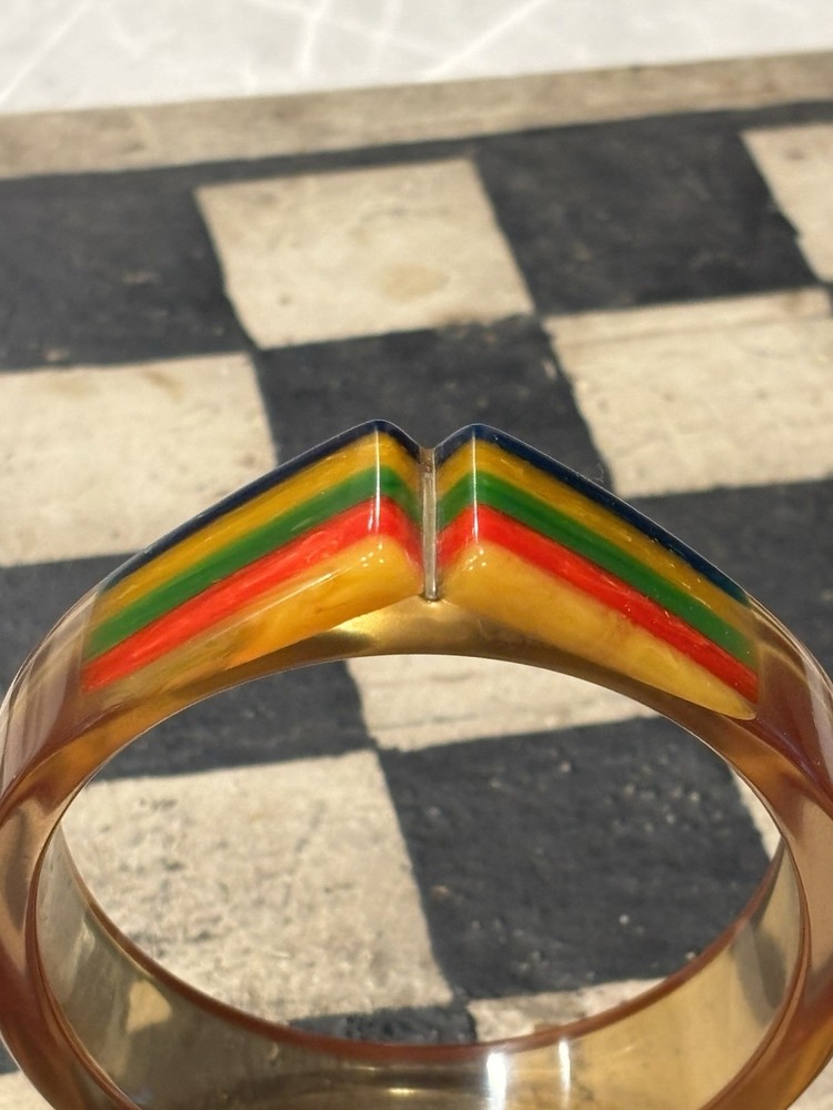 2. Signed Dombek Apple Juice Bakelite Philly Style Bangle