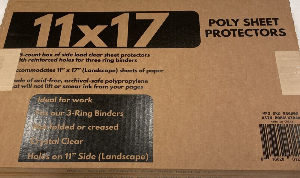 Ruby Paulina 11x17 Poly Sheet Protectors pack of 25