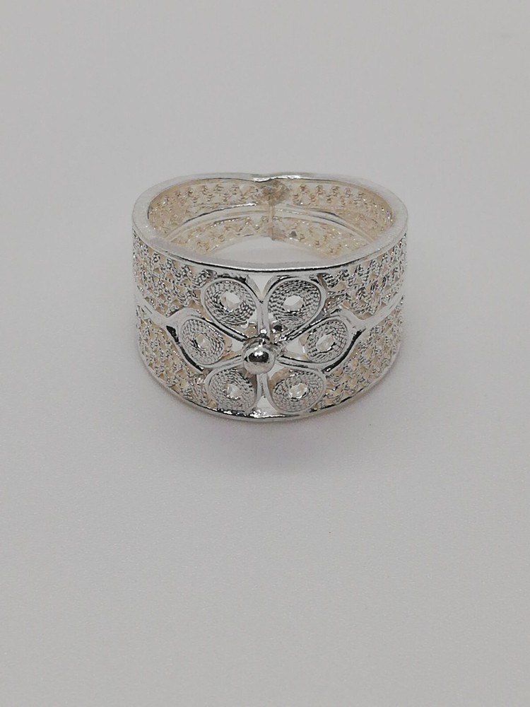 . 970 Solid Silver Women's Ring Size 6.5 Filigree New.