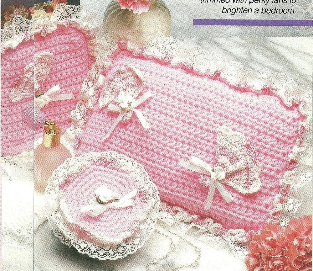 3 pc Fans & Lace Bedroom Set crochet pattern instructions