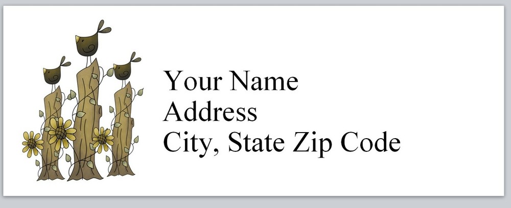 30 Personalized Address Labels Primitive Country Crows (BX 78)