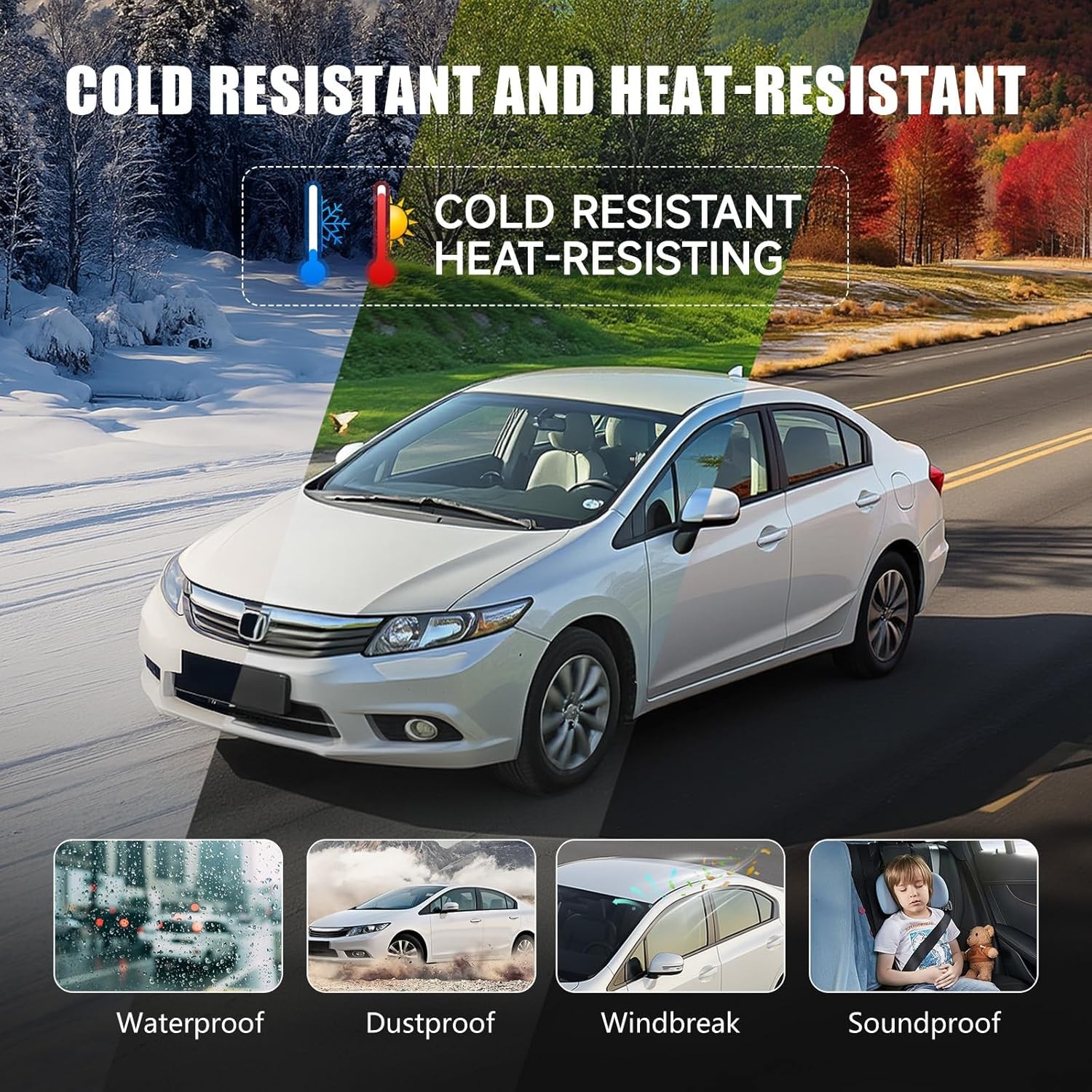 2X For Honda Civic 2012-2015 Black Roof Top Molding Trim Drip Sealing Strip Kit