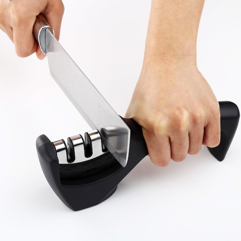 Knife Sharpener 3 Stage Professional System Polish Sharpening Kitchen Tool NEW