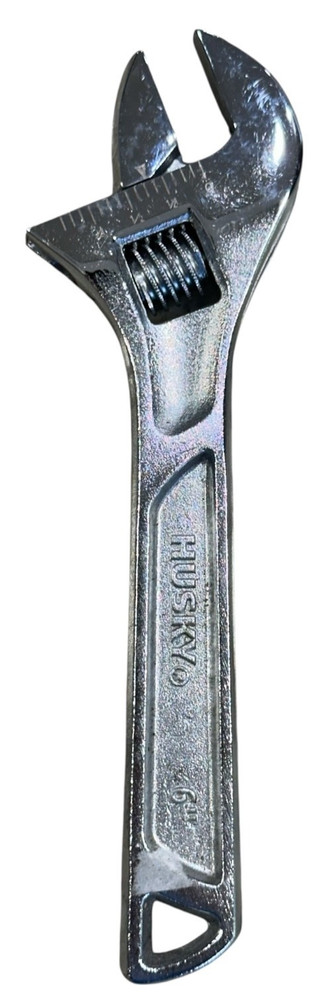 Husky Universal Adjustable Wrench Chrome Steel 6"