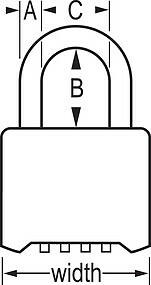 MASTER LOCK 175D - COMBINATION PADLOCK - RESETTABLE COMBO - BRASS 2" WIDE