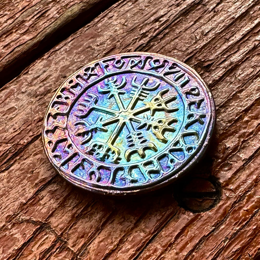 VIKING RUNIC COMPASS (Vegvisir) - Graphite Coin Mold