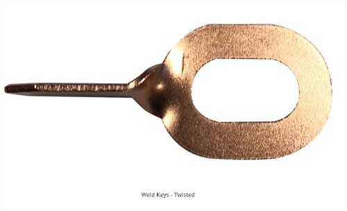 Dent Puller Weld Keys - Electrode Combo kit - 100 Twisted Key Tabs