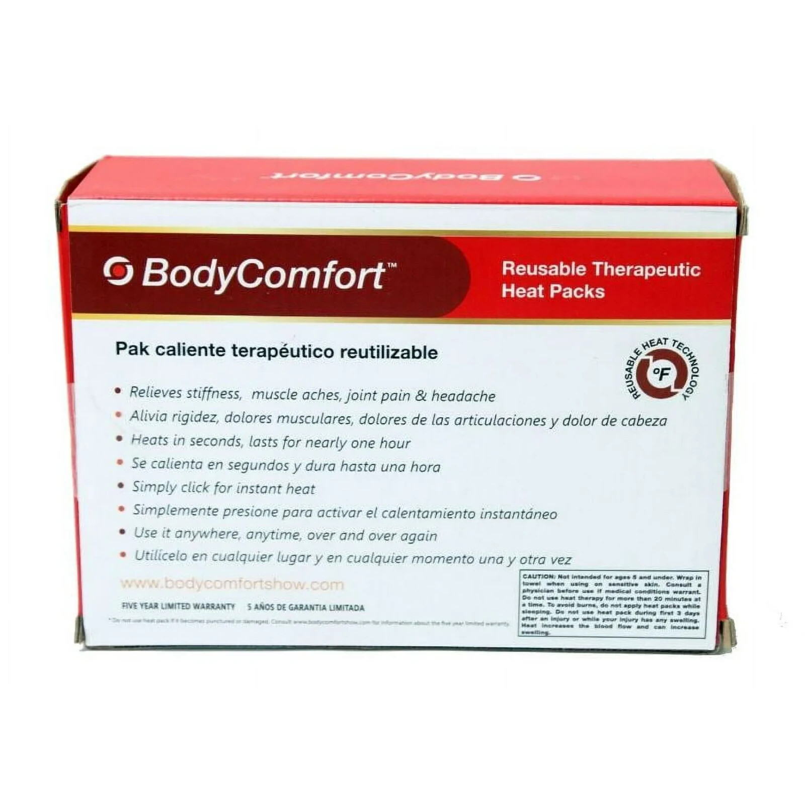 Body Comfort Reusable Therapeutic Heat Packs 6 Piece Sports Pack