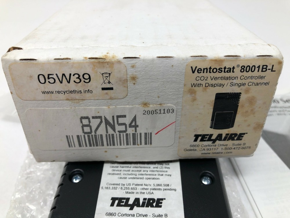 Telaire Ventostat 8001B-L CO2 Ventilation Controller Sensor