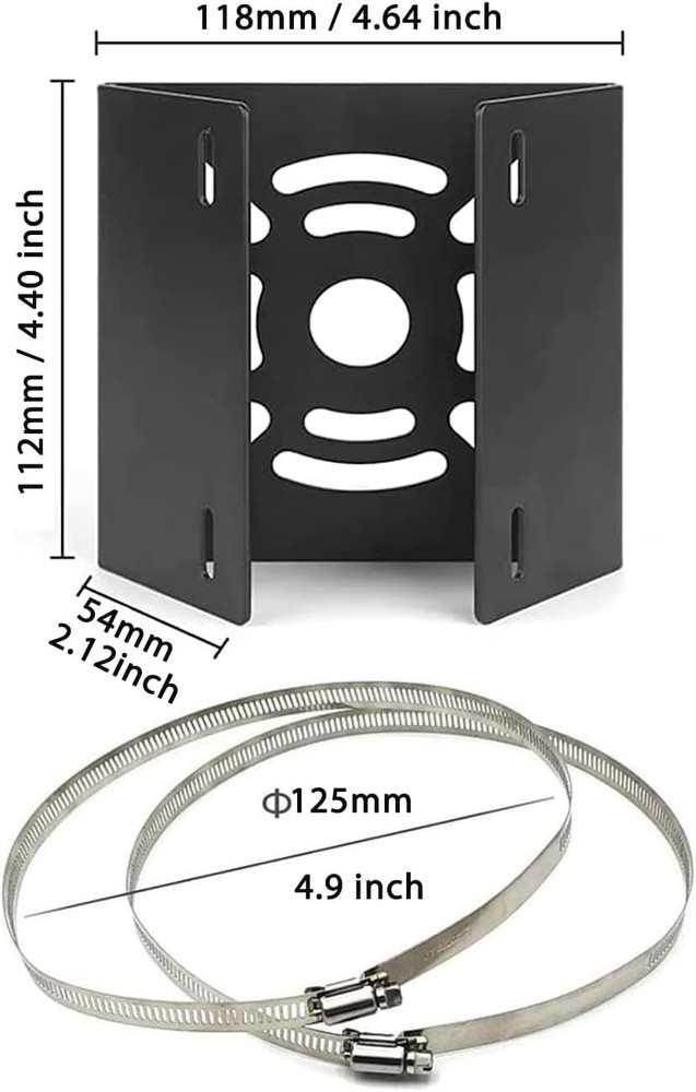 WiTi Universal Vertical Pole Mount for Security Camera, Solid Small, Black