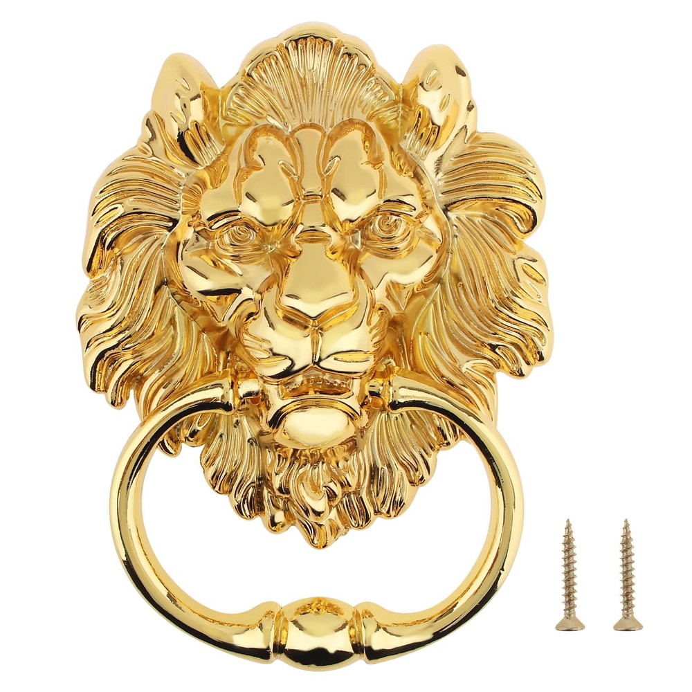 6 Inch Lion Head Knocker, 2 Pack Classical Decorative Front Door Knocker Pull...