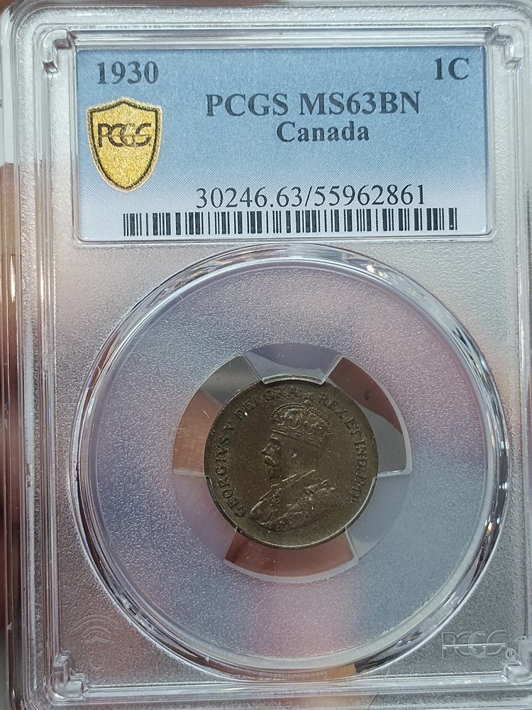 Canada 1930 Cent PCGS MS63