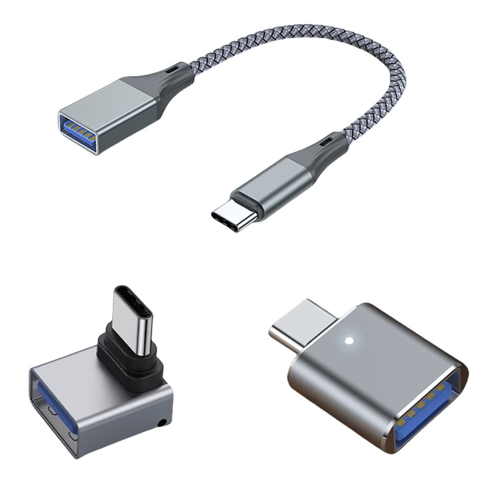 3Pcs Upgraded USB C to Adapter, High-Speed Data Transfer, grey