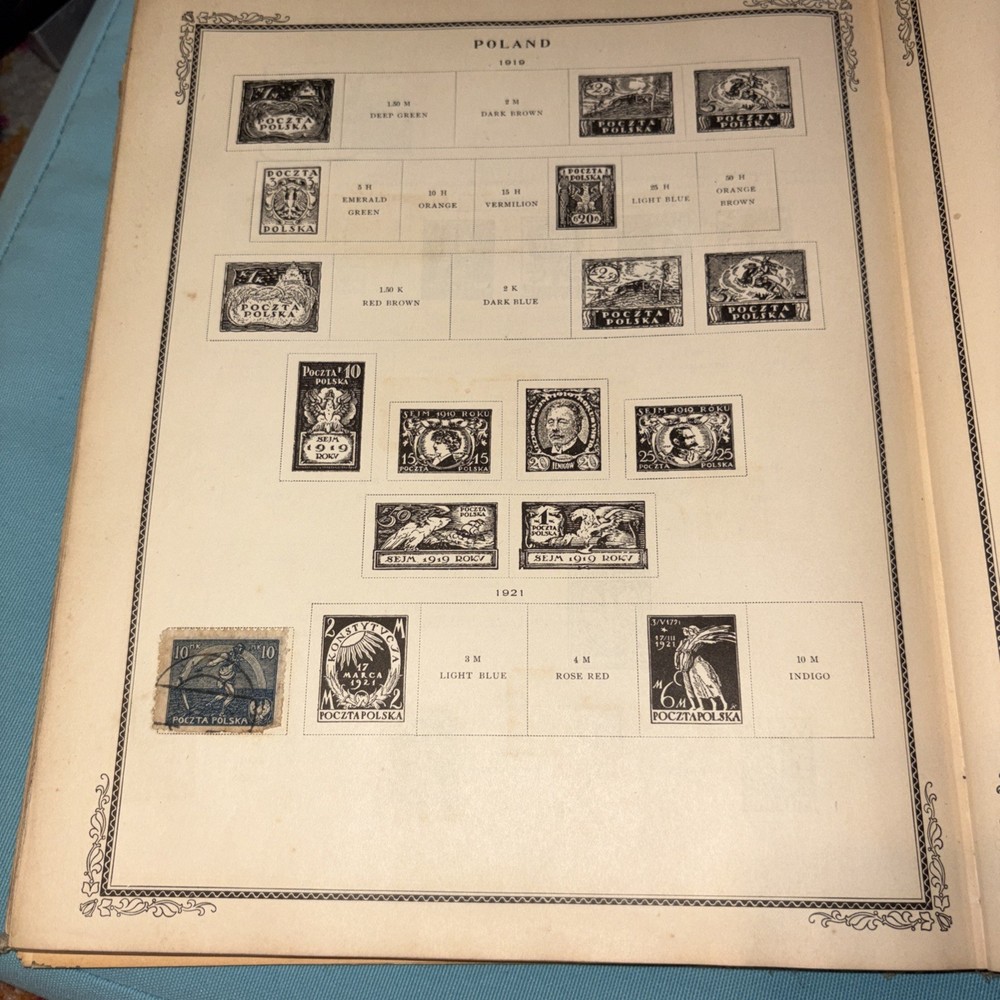 Antique International Junior Postage Stamp Album 1930 Including Stamps