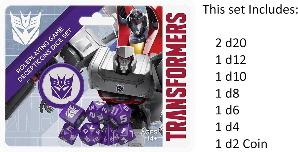 Transformers RPG: Decepticon Dice Set