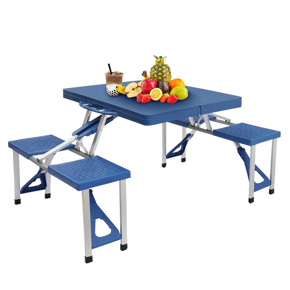 】Siamese Folding Tables and Chairs-Plastic PS Thickening