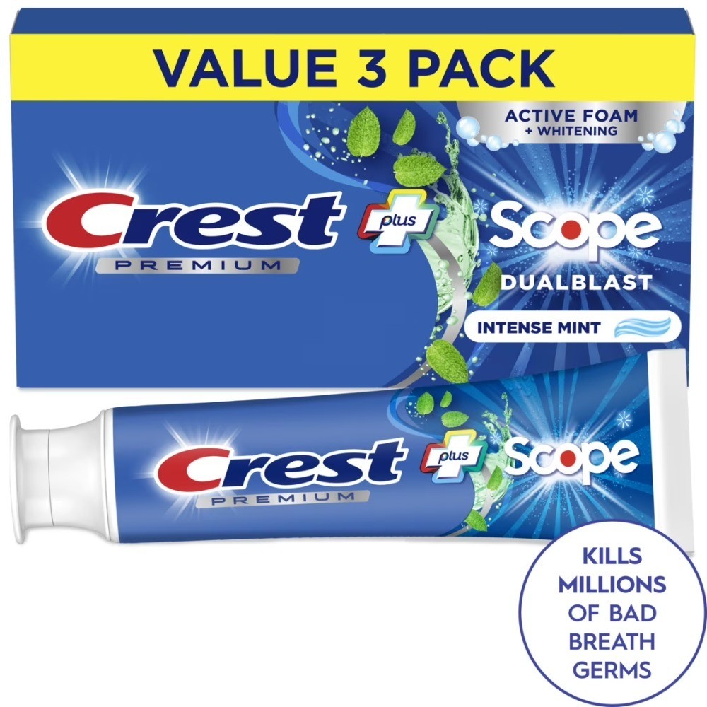 Premium Plus Scope Blast Toothpaste, Mint, 5.2 oz, 3 Pack