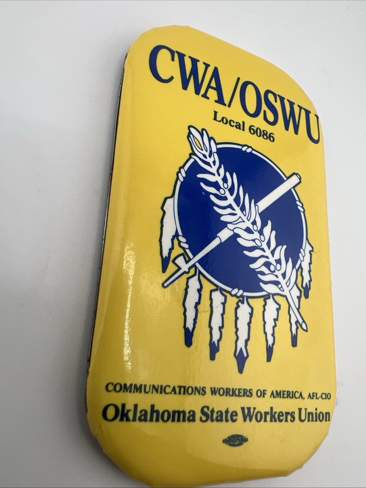 Vintage CWA/OSWU Oklahoma State Workers Union 6086 Button